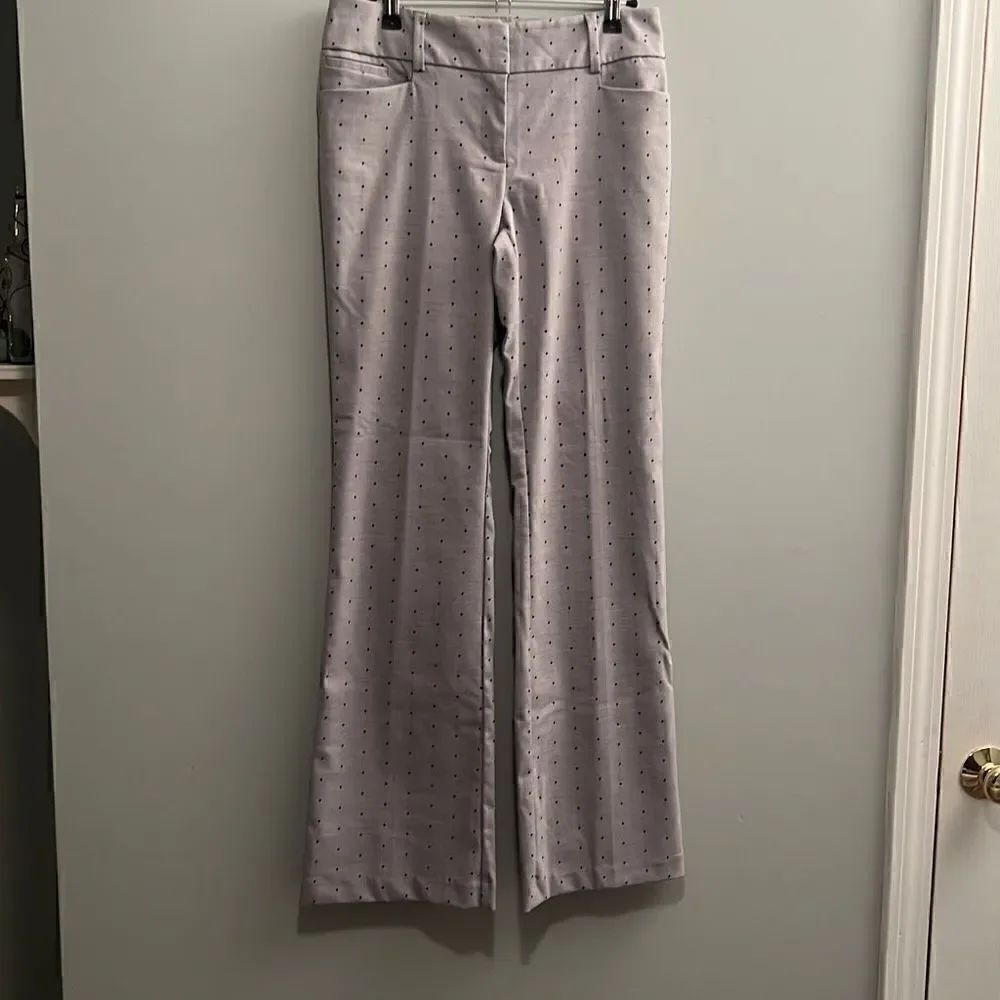 7th Avenue Women's Gray Mid-Rise Micro Dot Bootcut Pants